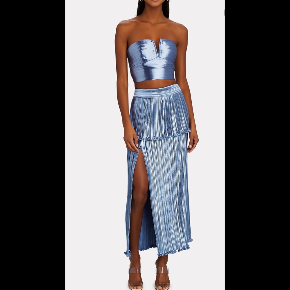 Aiifos (Intermix) Alma pleaded metallic skirt